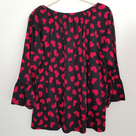 MICHAEL KORS HEARTS BLACK TOP W/SCARLET RED HEARTS - Picture 5 of 8
